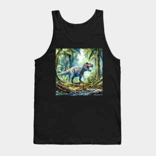 Artistic fantasy illustration of an Allosaurus dinosaur Tank Top